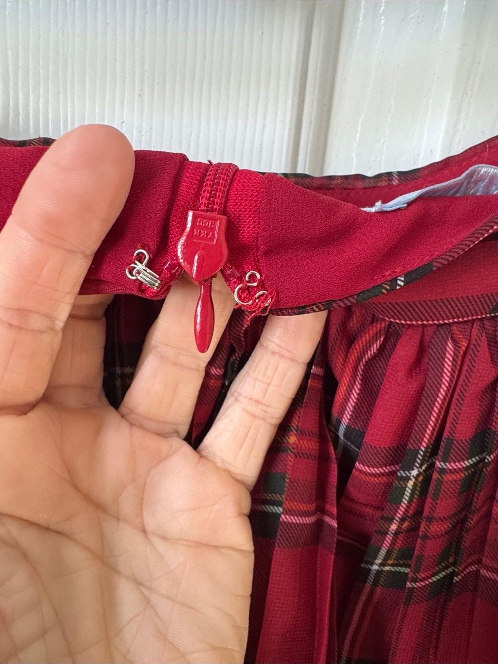 ANTONIO MELANI Red Plaid Tiered Maxi Skirt - Picture 4 of 6